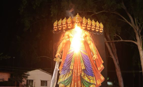 Ravan Dahan organized by Barnali Sangha at B.T. College ground.